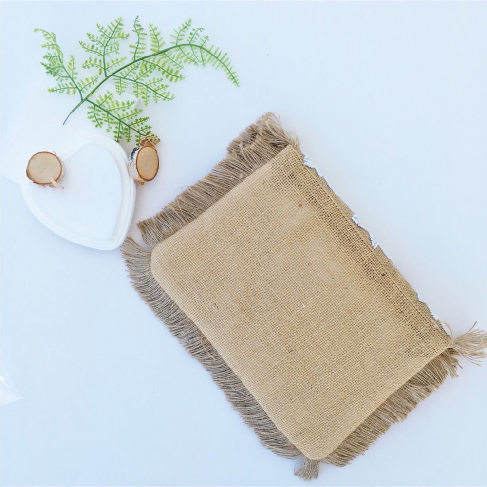 Straw Clutch Bag with White  Crochet Detail - Picture 5 of 6